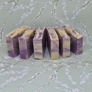 6 Handmade True Lilac Soap Bars 4-5oz